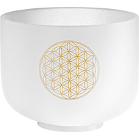 Tibetan Bell in White Quartz 8" Flower of Life, Note C#